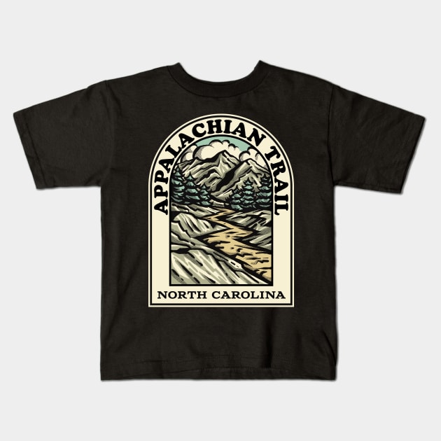 Appalachian Trail North Carolina hiking backpacking trail Kids T-Shirt by HalpinDesign